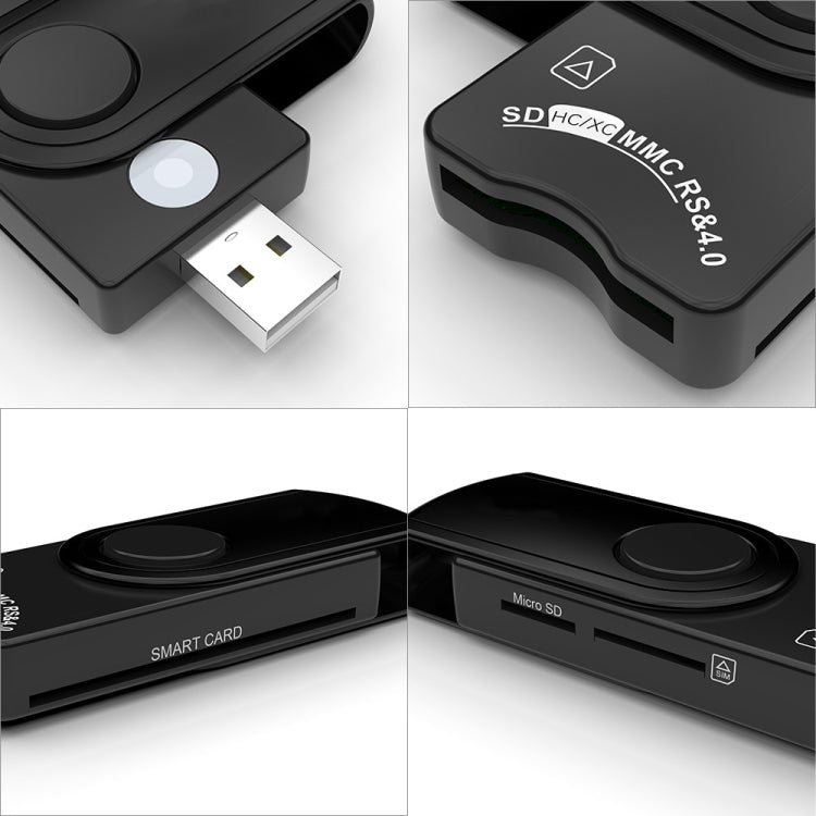 Rocketek CR310-B USB3.0報稅IC智能卡/SD/TF/SIM卡 多功能讀卡器