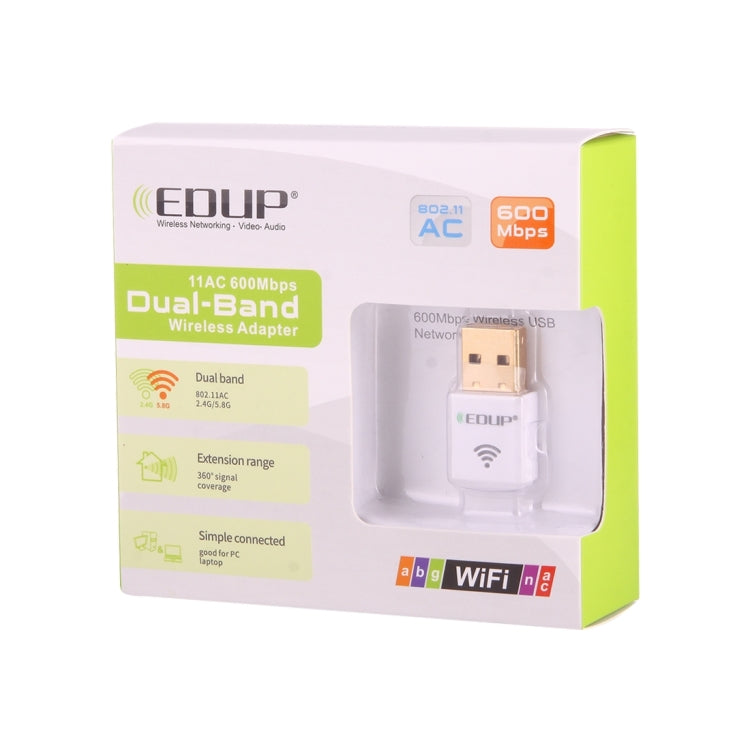EDUP EP-AC1619 迷你無線USB 600Mbps 2.4G / 5.8Ghz 150M + 433M雙頻WiFi網卡