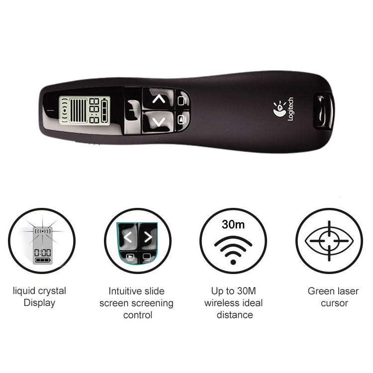 Logitech R800 2.4Ghz USB 無線演示筆PPT遙控器 翻頁筆