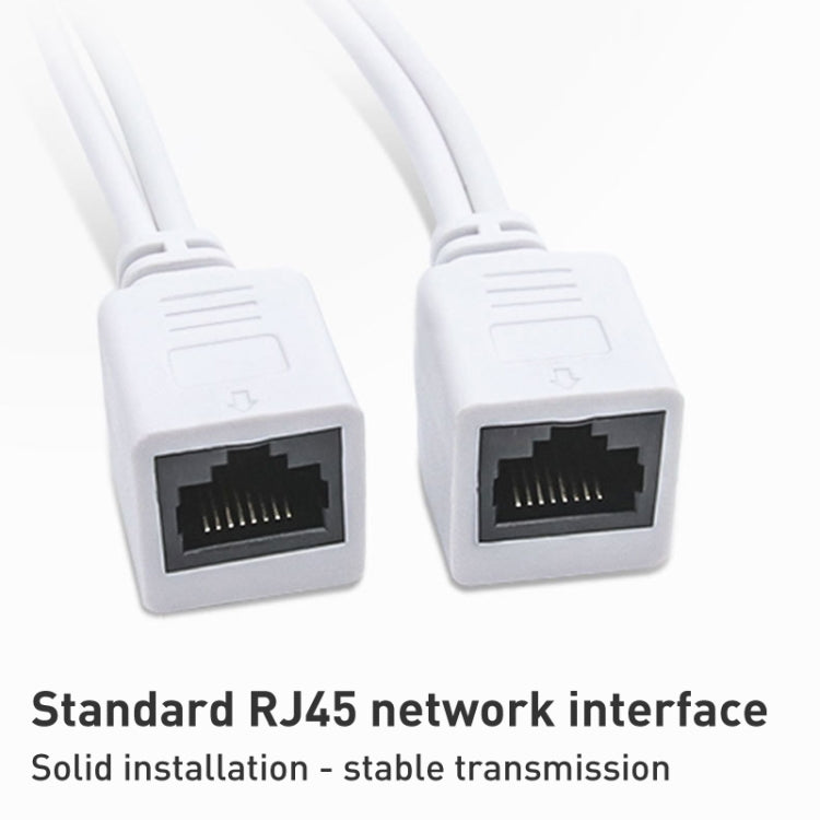 2合一套裝 POE分離線電源分開器轉接頭RJ45網口供電器  RJ45網口轉2.1x 5.5mm公頭& RJ45網口轉2.1x 5.5mm母頭套裝