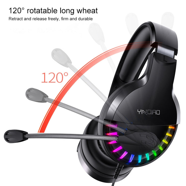 YINDIAO Q2 頭戴式有線遊戲耳機 帶麥 版本: 雙3.5mm+USB供電