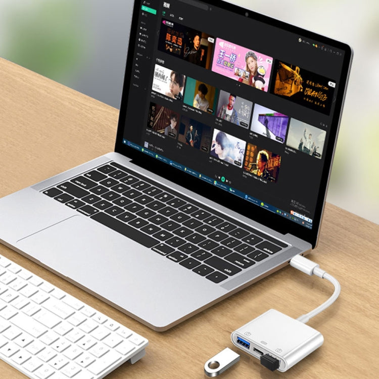 S-202 3合一 Type-C公頭轉Type-C+雙USB母頭適配器