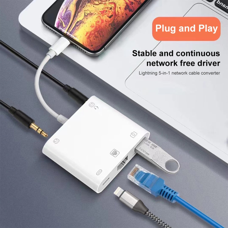 S-330 5合一 8 Pin公頭轉8 Pin / USB3.0 / RJ45 / 3.5mm 多功能適配器