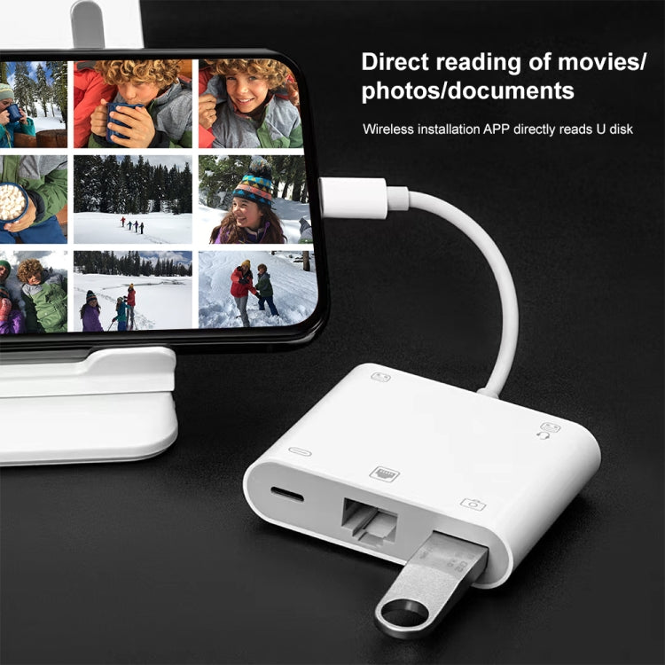 S-330 5合一 8 Pin公頭轉8 Pin / USB3.0 / RJ45 / 3.5mm 多功能適配器