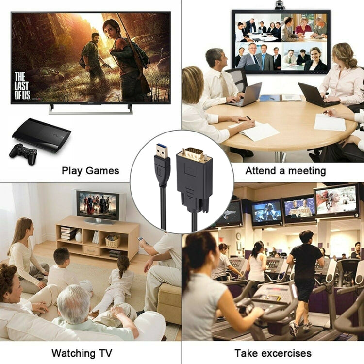 1.8米 USB3.0 轉 VGA轉接線