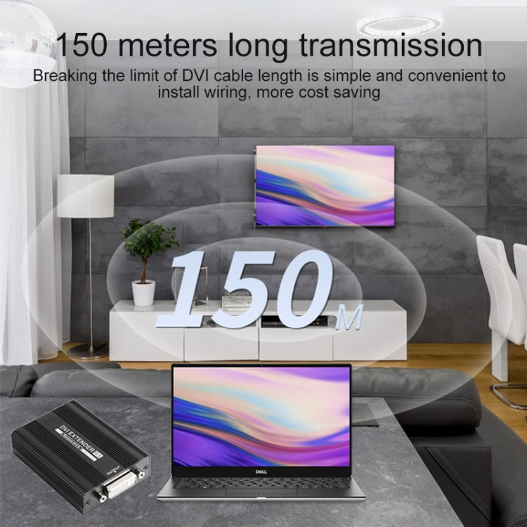 Measy DVI1815 傳輸距離150米 DVI網線延長器 一發射器一接收器, POE單電源供電