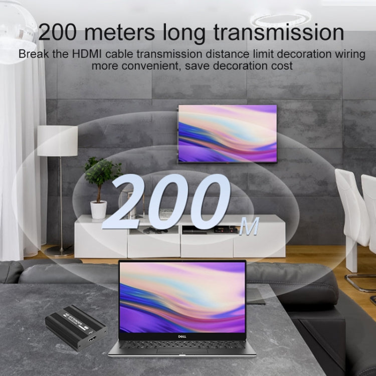Measy ET1820 傳輸距離200米 HDMI網線延長器 一發射器一接收器, POE單電源供電