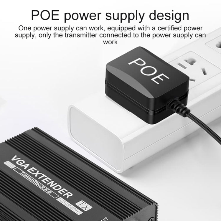 Measy VGA1815 傳輸距離150米 VGA網線延長器 一發射器一接收器, POE單電源供電