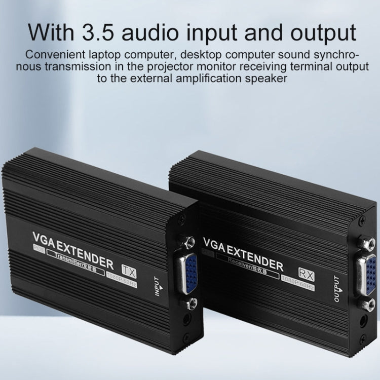 Measy VGA1815 傳輸距離150米 VGA網線延長器 一發射器一接收器, POE單電源供電