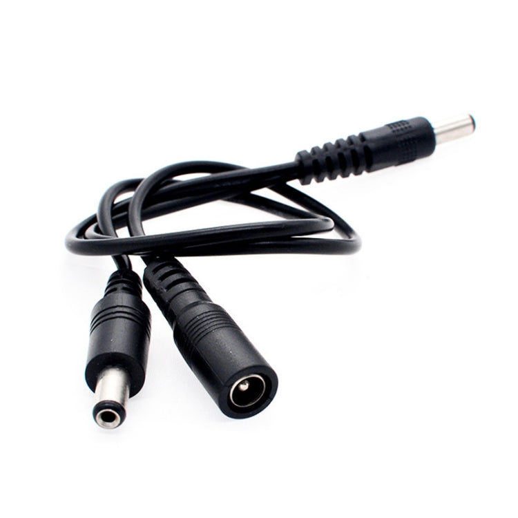 DC 公頭轉DC公頭+DC母頭 電源連接線，長度： 0.3米