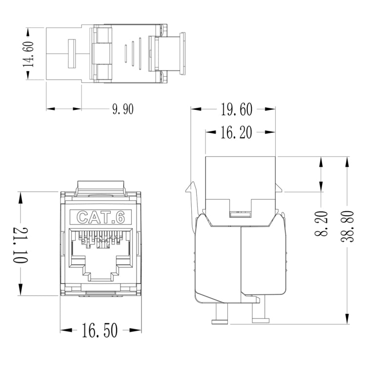 CAT6模塊 六類模塊 鋅合金屏蔽母座 1208XHC6