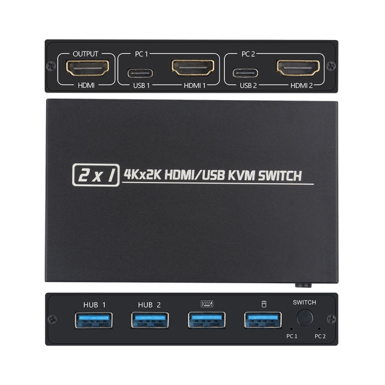 AM-KVM201CL 4Kx2K KVM HDMI USB二進一出切換器