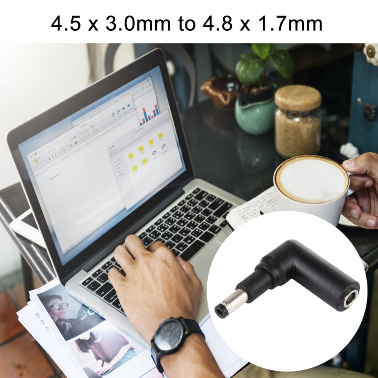 10個一賣 4.5x3.0mm母 轉 4.8x1.7mm公 彎頭筆記本電腦電源適配轉接頭