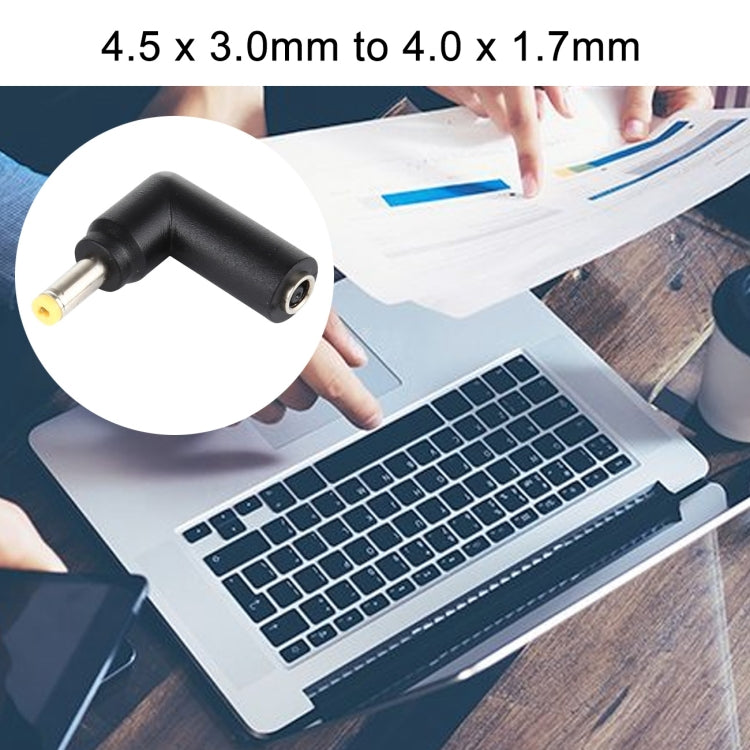 10個一賣 4.5x3.0mm母 轉 4.0x1.7mm公 彎頭筆記本電腦電源適配轉接頭