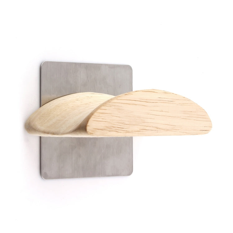 方型不銹鋼貼片+實木 壁掛式頭戴式耳機支架