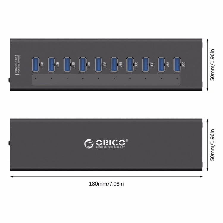 ORICO A3H10 全鋁高速10口USB3.0集線器