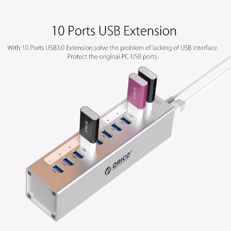 ORICO A3H10 全鋁高速10口USB3.0集線器