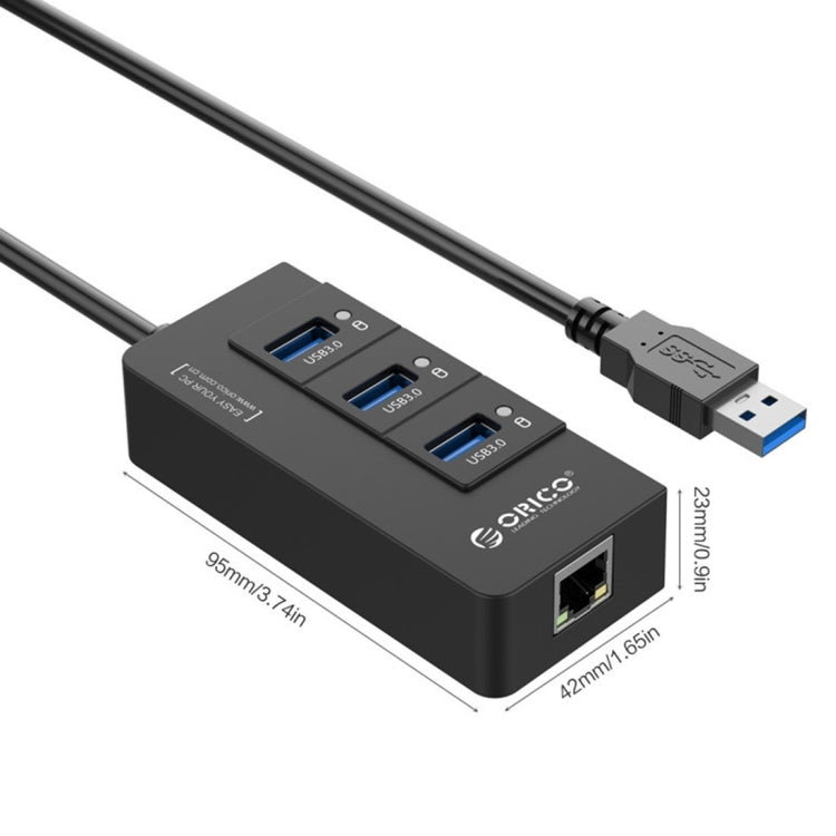ORICO HR01-U3 3口 USB3.0集線器 ABS材質 帶千兆網卡口