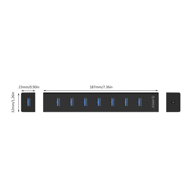 ORICO H7013-U3 ABS材質桌面7口USB3.0集線器 帶1m長USB線 無電源
