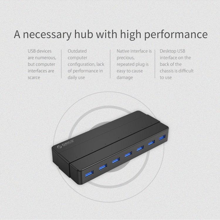 ORICO H7928-U3 ABS材質桌面7口USB3.0集線器 帶1m線