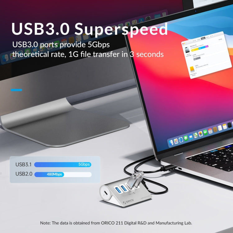 ORICO ORICO-M3UT3-05 三口USB 3.2 HUB 帶讀卡器