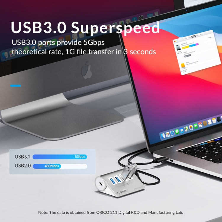 ORICO ORICO-M3U4-05 4口USB 3.2 集線器 鋁合金外殼