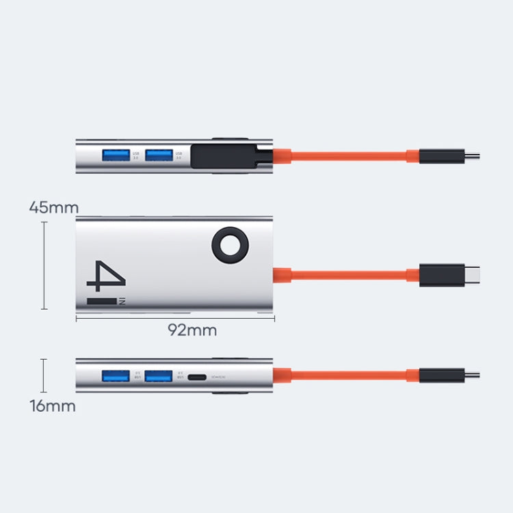 ROCK TR25 4合1 Type-C轉USB 3.0x4便攜式多功能拓展塢
