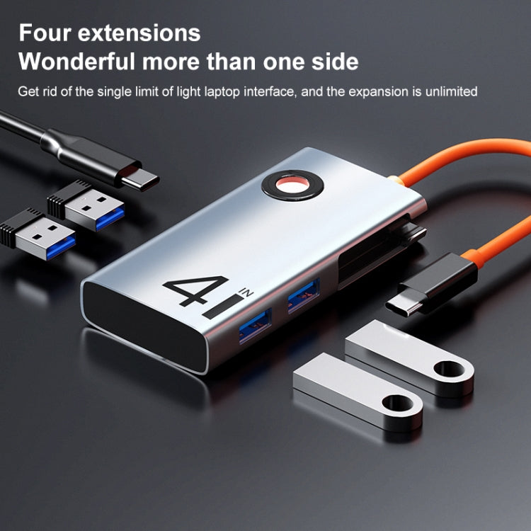 ROCK TR25 4合1 Type-C轉USB 3.0x4便攜式多功能拓展塢