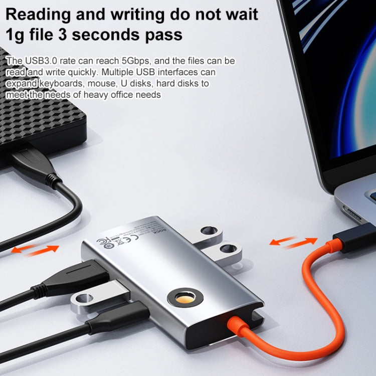 ROCK TR25 4合1 Type-C轉USB 3.0x4便攜式多功能拓展塢