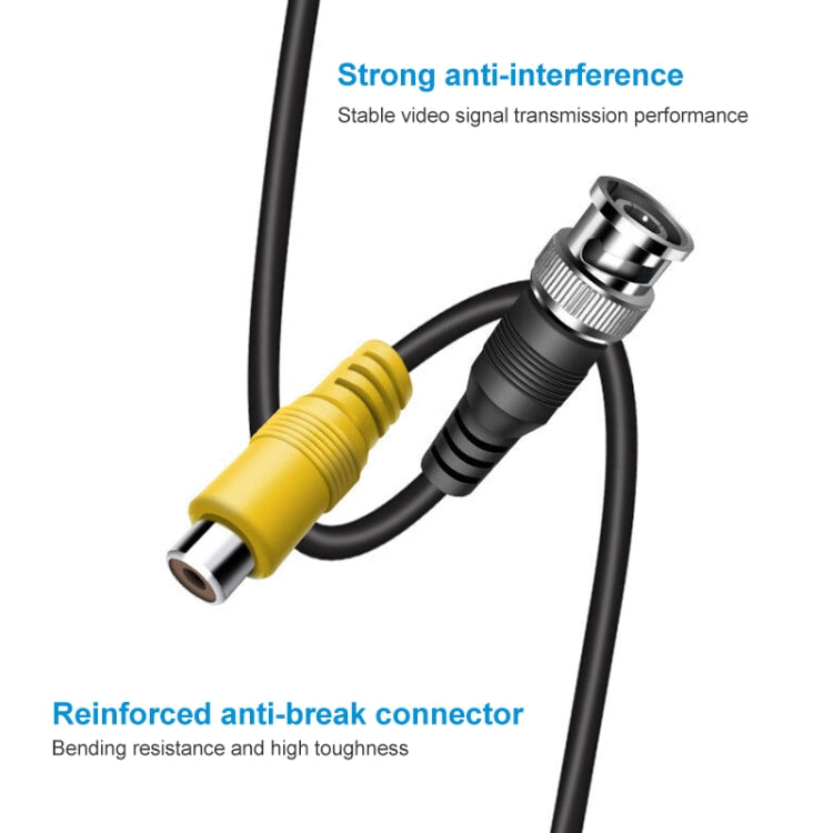 BNC公轉RCA母頭連接線 全銅高清視頻同軸線監控線，長度： 1米
