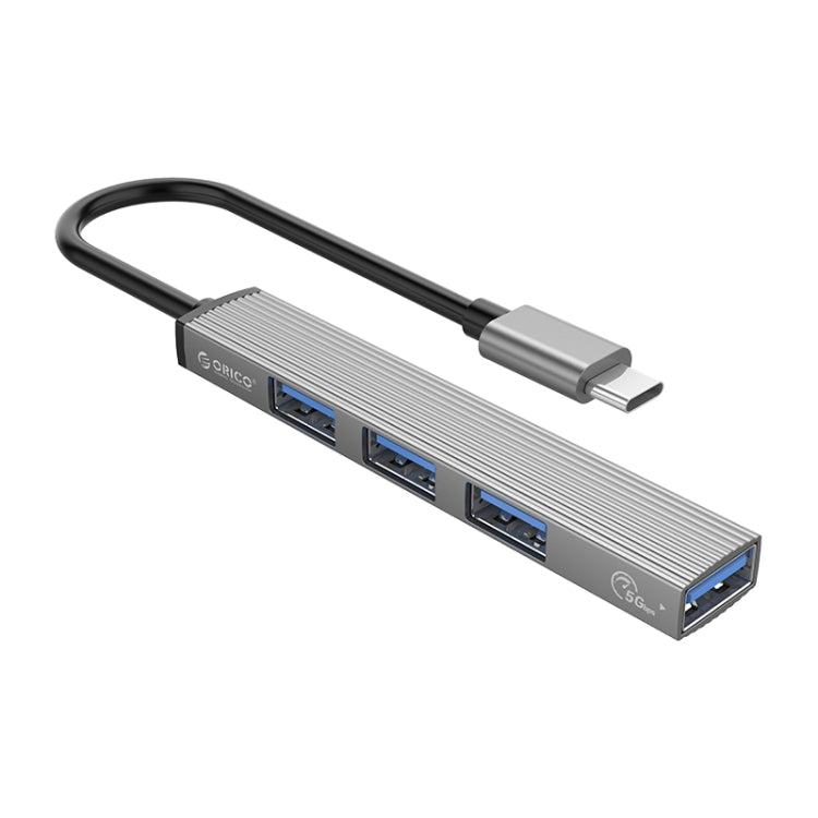 ORICO-AH-13-GY-BP USB3.0x1+USB2.0x3轉Type-C集線器適配器