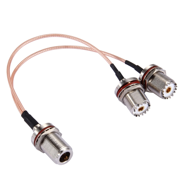 N母頭轉2 x UHF母頭帶防水圈RG316線 一分二 20厘米