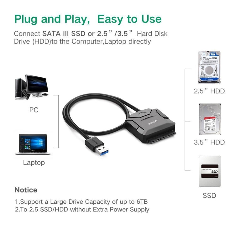 綠聯 sata轉usb3.0硬盤轉接線 2.5/3.5寸硬盤數據線