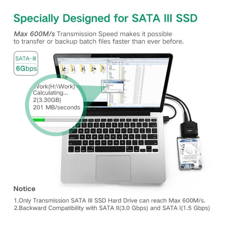 綠聯 sata轉usb3.0硬盤轉接線 2.5/3.5寸硬盤數據線