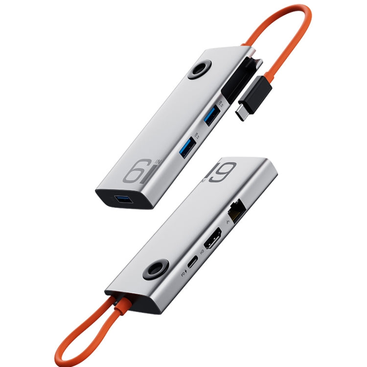 ROCK TR28 HDMI 4K+千兆網+PD快充+USB3.03 六合一擴展塢