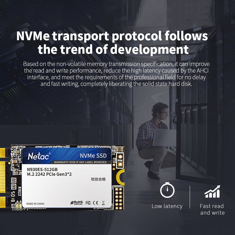 Netac朗科 N930ES 512GB M.2 2242 PCIe Gen3x2 固態硬盤