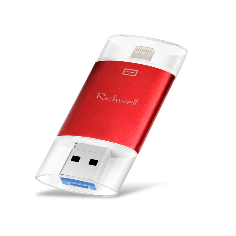 Richwell 3合一 16G Type-C + 8 Pin + USB 3.0 金屬雙蓋可推拉式U盤帶OTG功能