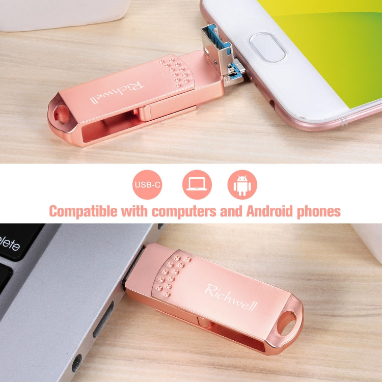 Richwell 3合一 32G Type-C + Micro USB + USB 3.0 金屬安卓U盤帶OTG功能