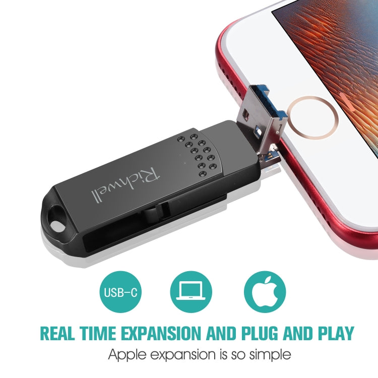 Richwell 32G Type-C + 8 Pin + USB 3.0 金屬適用於蘋果U盤帶OTG功能