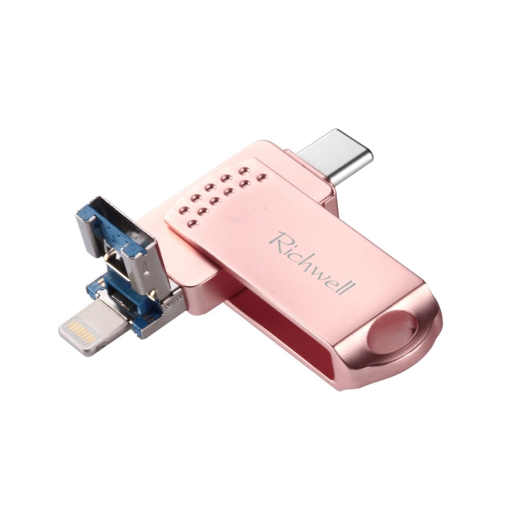 Richwell 32G Type-C + 8 Pin + USB 3.0 金屬適用於蘋果U盤帶OTG功能