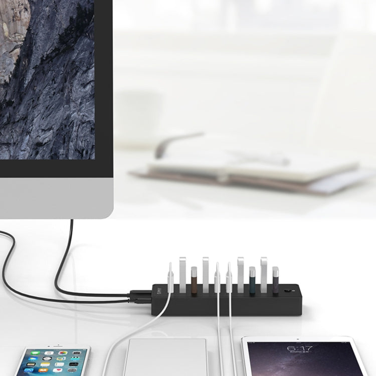 ORICO P10-U2 10口USB 2.0 HUB集線器 帶LED指示燈&1m長USB線