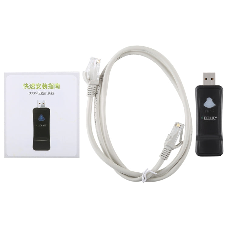 EDUP EP-2911S 300Mbps速率 2.4GHz無線USB中繼器WiFi轉RJ45網絡適配器無線網卡