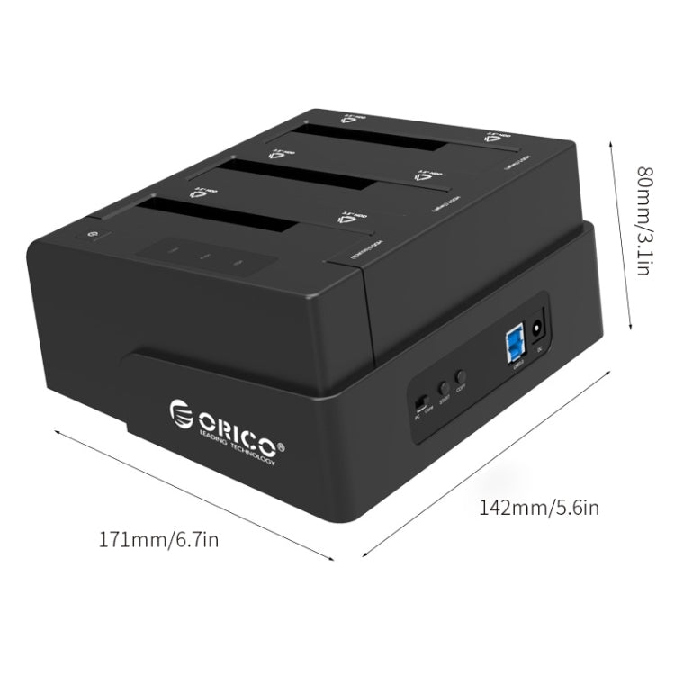 ORICO 6638US3-C 三盤位移動硬盤盒 / USB 3.0 Type-B轉SATA移動硬盤盒/硬盤脫機拷貝器，適用於2.5英寸/ 3.5英寸SATA HDD / SSD硬盤