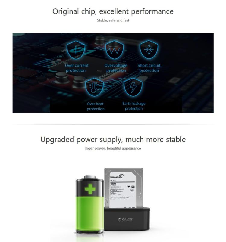 ORICO USB 3.0 Type-B to SATA External Storage Hard Drive Dock for 2.5 inch / 3.5 inch SATA HDD / SSD