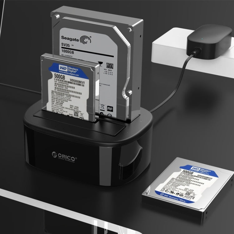 ORICO 6228US3-C  1對1克隆 2個盤位移動硬盤盒底座 / USB 3.0 Type-B轉SATA移動硬盤盒底座，適用於2.5/3.5英寸SATA HDD  /SSD硬盤