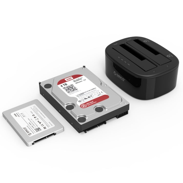 ORICO 6228US3-C  1對1克隆 2個盤位移動硬盤盒底座 / USB 3.0 Type-B轉SATA移動硬盤盒底座，適用於2.5/3.5英寸SATA HDD  /SSD硬盤