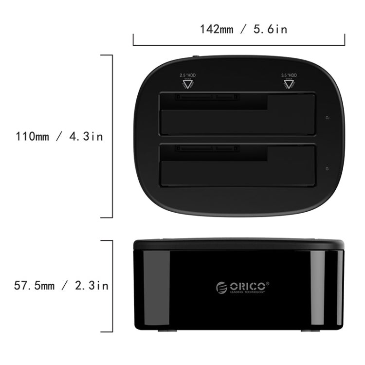 ORICO 6228US3 雙盤位USB3.0硬盤底座 SATA串口2.5/3.5寸硬盤通用