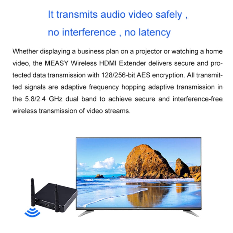 Measy FHD686-2 200m全高清1080P 3D 2.4GHz / 5.8GHz無線HDMI傳輸器1發射器+2接收器帶显示屏, 支持紅外&無線同屏功能