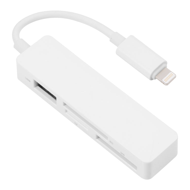 4合一 MS卡+SD卡+TF卡+USB2.0讀卡器 適用於8 Pin設備