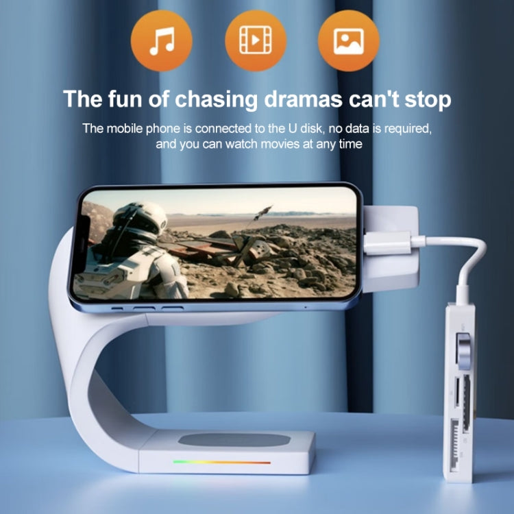 4合一 MS卡+SD卡+TF卡+USB2.0讀卡器 適用於8 Pin設備